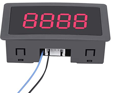 Digitaler 4-stelliger Zähler mit LED-Anzeige, DC 8-24V, 0-9999 Aufwärts-Abwärts Funktion, Panel-Zähler mit Kabelsteuerung, Rot, 8x4x2,5cm