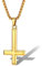 Supcare Goldkette für Damen Petruskreuz Anhänger Halskette Jesus Kreuz Ketten Kreuz Anhänger Upside Down Umkehrung Eisernes Kreuzkette umgekehrt Invertiert Kreuz Kette Mann Cross Necklace Schmuck