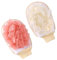 Lot de 2 gants de bain exfoliants pour homme et femme - Éponge de bain - Nettoyage en profondeur - Pour homme et femme (blanc laiteux, rose)