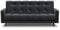 Mars Meble Schlafsofa mit Bettkasten - Dreisitzer 220cm Breit Polstersofa mit Schlaffunktion Nancy BIS, aus Velours Sofa mit Federkern Holzbeine, Stoff: Monolith 97 - Dunkelgrau