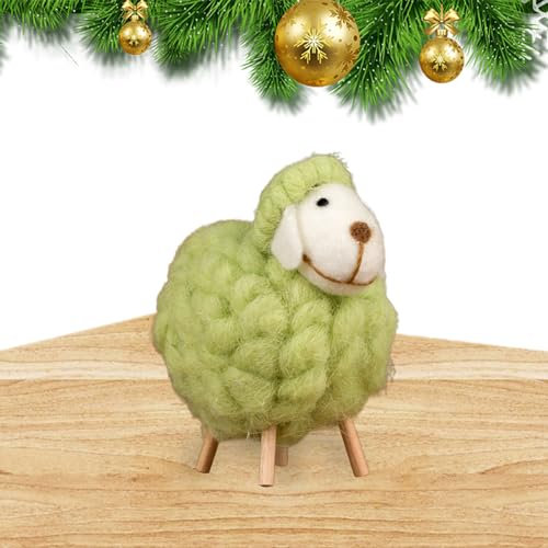 boiler Figura de oveja de fieltro | Adorno de oveja de Navidad Figura de lana Decoración - Adorno colgante decorativo de peluche de oveja para salón, dormitorio, escritorio, alféizar de ventana,