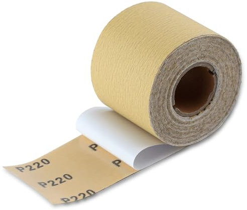 SPEEDWOX 220 Grit Sandpaper Roll Self Adhesive PSA Stickyback Sand Paper 2-3/4 Wide 10 Yard Long Sandpaper Sheets for Automotive & Woodworking Air File Long Board Sanders Metal Plastic Sanding Blocks