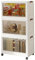 FUREINSTORE Armario Organizador Plegable | Caja de Almacenaje, Contenedor de Plástico, Caja de Almacenamiento Plegable para Calzado, Ropa, Juguetes y Libros (45cm x 3 Pisos)