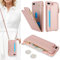 SailorTech Custodia per iPhone 7 Plus in Pelle Portafoglio con porta carte di credito, Cover per iPhone 8 Plus Cellulare Regolabile Collana con slot per carte di credito - Oro Rosa