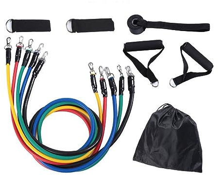 Septpenta 11 Teiliges Fitness Zugseil, Widerstandsbänder Set, Trizepsseil, Ergonomische Griffe, Verstellbare Pfunde zur Straffung von Armen, Brust, Rücken und Beinen, Stärkung des Trizeps