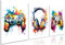 Stylish Gamer Decoration Set of 3, Gamepad Headset Ink Graffiti Wall Art, Cool Gaming Wall Art for Boys Bedroom Dorm Game Room, Gaming Poster Prints for Boys Home Decor - Framed 12x16