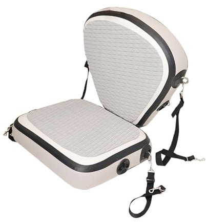 F Fityle Kajak-Sitz, aufblasbar, aufblasbar, mit verstellbarem Riemen, zum Sitzen auf dem oberen Sitz, Kanu-Sitz für Fischerboote, Rafting-Kajaks, GRAU