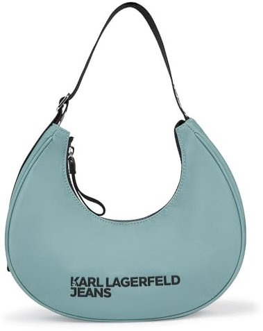 KARL LAGERFELD JEANS Women's Essential Nylon Moon Bag, Granite Green