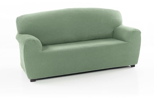 FAVERTI® Elastischer Sofabezug für 3-Sitzer von 180 bis 220 cm | Modell Reale | Türkis | Sofabezug | Hochwertiger Schutz aus Jacquard-Stoff in Baumwolloptik