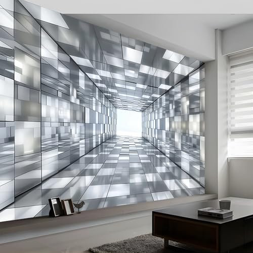 Wandtapete Stereo-Geometrie-Tunnel Fototapete, 3D Stereoskopisch Vliestapete Bild Dekoration Wand-Dekor, 450 x 315 cm (W x H) Tapete Panorama Poster Für Mädchen, Jungs Schlafzimmer Wohnzimmer