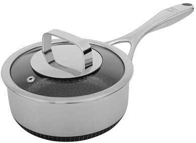LIVWELL DiamondClad Hybrid-Kochtopf mit Deckel, antihaftbeschichtet, 1,5 l, Töpfe und Pfannenset, Kochgeschirr, mittlere Soßentopf, Kochgeschenke, Küche und Esszimmer, Soßentopf mit Deckel,