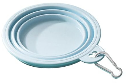 Gamelles d'eau pour chien - Gamelles de voyage en silicone pour chien - Distributeur de nourriture portable en silicone pour animaux de compagnie - Pratique et sûr pour le camping, les voyages, au