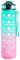 VegiMax 1L Sports Water Bottle with Straw Time markings, handle and Leakproof Design BPA-free Plastic water drink for Kids Boys Girls Hiking Gym Fitness Outdoor Cycling School & Office (Green Pink)