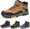 ASTERO Stivali Neve Bambino 31-38 con Ramponi Scarpe Trekking Ragazzi Ragazze Cotone Montagna Escursionismo Invernali Stivali Gomma Bambino Marrone 37