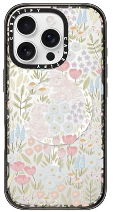 CASETiFY Impact iPhone 16 Pro Case [Slim / 8.2 ft. 4X Military Grade Drop Protection/Compatible with Magsafe] - Eleanor - Clear Black