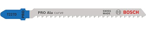 Bosch 2x PRO Alu curve T227D Jigsaw Blade | for Aluminium, Non-ferrous metals, Length 100 mm, Professional Accessory Jigsaw