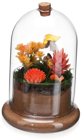 Yardwe Pflanzgefäß Luftpflanzen-Display Aus Glas – Landschaftsterrarium Mit Stabilem Sockel