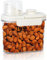 Vorratsdosen Set mit Deckel Luftdicht, Vorratsbehälter Küchen Aufbewahrung Organizer Spender für Trockenen Lebensmittel Schüttdose Müsli Getreide Mehl (1er Set x 1.6L - Creme Weiß)