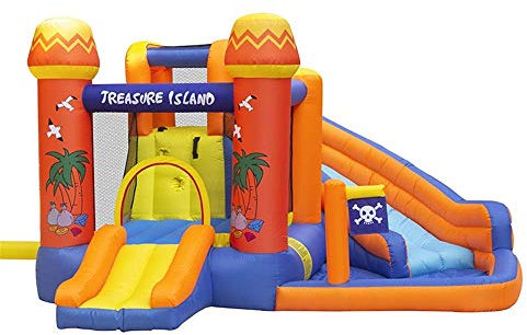 IIPOSAQQ Inflatable Bouncy Castle Inflatable Trampoline Home Slide Indoor and Outdoor Castle (Orange 340×330×195cm)
