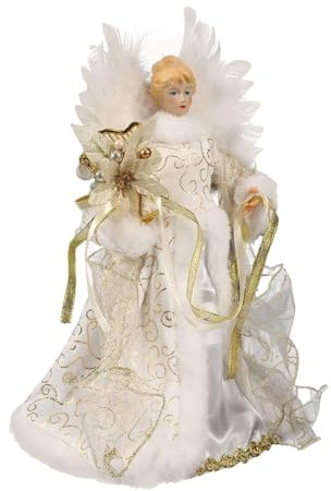 Cima Per Albero D'angelo - Angelo Puntale Per Albero Di Natale | Ornamenti Per L'albero Di Natale, Figurina Della Cima 'albero Di Un Angelo, Decorazioni Per L'albero Di Natale, Ornamento Natalizio