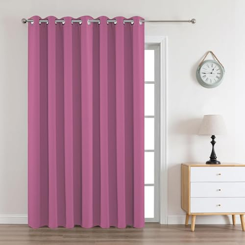 Joydeco Rideau Occultant sur Mesure 1 Panneau, Rideau Thermique Isolant à Oeillet Taille Personnalisée, Blocage de la lumière à 85%, Decoration Chambre Maison Salon Intérieur - Rose Clair