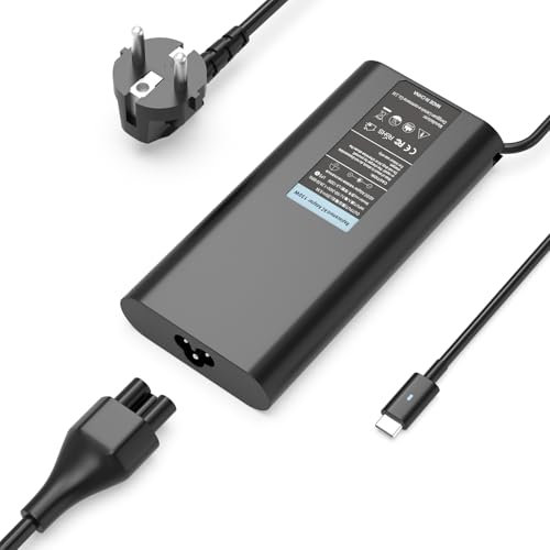 130W USB C Netzteil Ladekabel Kompatibel mit Dell XPS 17 9710 9700 15 9530 9730 9570 9575 9520 9510 Precision 5680 3580 3590 3581 3480 5480 Inspiron 14 16 Plus 7441 7440 7630 Business Laptop ladegerät