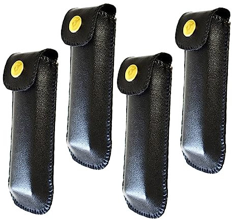 CORHAD 4stücke Mundharmonika-box Aus Kunstleder Wasserdichte Mundharmonika-abdeckung Stabile Mundharmonika-etui Tragbare Aufbewahrung Für Mundharmonika Pu-mundharmonika-halterung