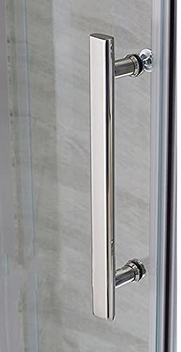 KIUYTQQ Glastürgriff zum Drücken und Ziehen, Badezimmertürgriff mit komplett poliertem Edelstahl-Finish für Glastüren, Türknaufersatz / 550 mm