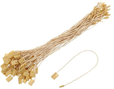 QUARKZMAN 140Pcs Nylon Fil Cordon Étiquette 6.7Inch Épingles Verrouillage Rapide Boucle Attache Étiquette Plastique Étiquettes Attaches Étiquettes Pour Vêtements Cordon Étiquett Jaune Terre