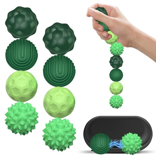 8 Stück Magnetische Fidget Toys, Magnetkugeln Stressball Silikon, Magnetkugeln Stressball Silikon Sensorik Spielzeug für Stress für Angst Stressabbau, Haptische Dekompression
