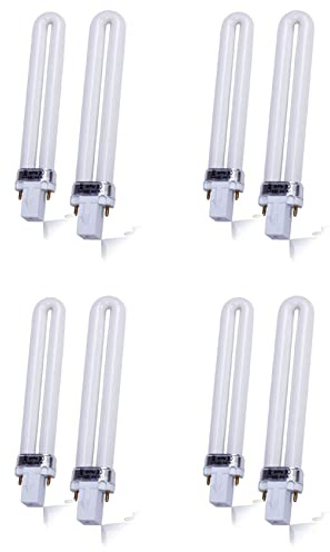 MVOSJFIE New Professional Electronic 8Pcs 365Nm 9W Nail Dryer UV Lamp Light Bulb Tube Replacement Art Nail Polish Manicure