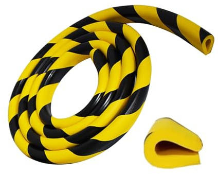 Kantenschutz Selbstklebend Wand, Garagen Eckschutz mit Gelb/schwarzen Streifen, Schutzgitter für Fabriken, Lagerhallen und Werkstätten(500cm/197in)