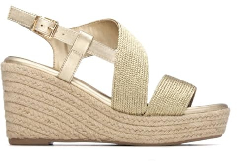 XTI - Sandalen Damen Gold - Bequeme und vielseitige Schuhe - Casual Mode - Modell 14533501 (Größe 36)