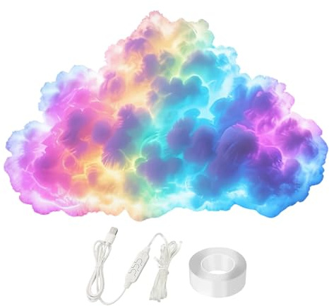 DIY USB-betriebene Donnerwolken-LED-Lichtdekoration,Wolkenlichter für die Decke, 3D-Donnerwolken-LED-lichters für die Decke mit Musiksynchronisierung,sprachaktiviertem Sensor und mehrfarbigen Effekten
