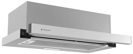 Aspes Campana Extractora Telescópica 60cm, Inox, ACPE602AX. Potencia 301m3/h, 2 Velocidades, 2 Filtros, 64 dB Nivel Sonoro, Control Manual, Filtro apto para Lavavajillas
