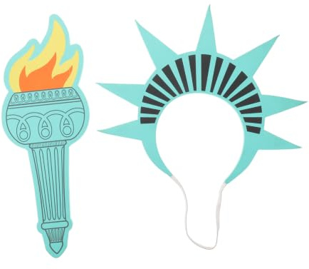 Beavorty Statue Of Liberty Krone und Fackel Verstellbares Lady Liberty Stirnband aus Leichtem Eva schaum Patriotisches July Outfit für Paraden Halloween und Independence Day Partys