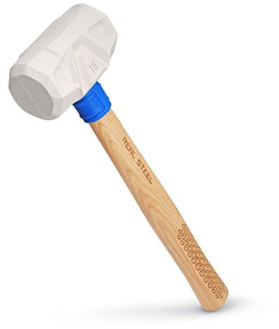 REAL STEEL Gummihammer mit Hickory-Holzgriff für Bodenbelag, Holzbearbeitung usw. 0315, Weiß, 473 g