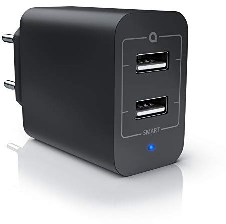 CSL - 24 Watt Ladegerät Dual Port USB Ladegerät mit Power LED - 4800mA insgesamt - USB Charger