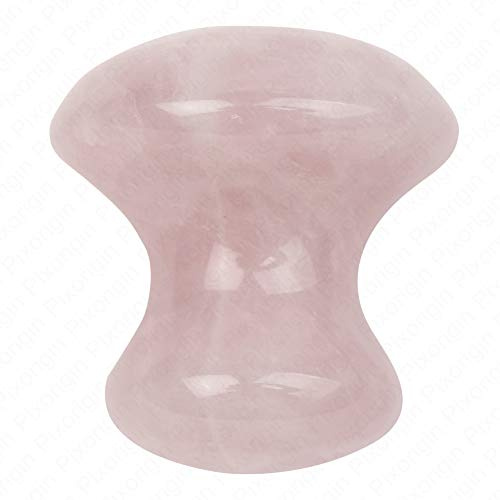 ROLL ON JADE - Mushroom Dupuff Quartz Rose brut 100% Naturel - Mushroom Quartz Rose Massage Doux Visage Corps, Décongestionne, Lisse et Apaise
