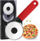 LEMCASE Cortador de Pizza, Cortapizzas - Pizza Cutter con Rueda de Acero Inoxidable y Mango de Silicona | Rojo