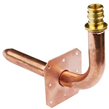 1 Piece EFIELD Copper Stub Out Elbow with Wall Flange, 1/2Pex-A x 6L