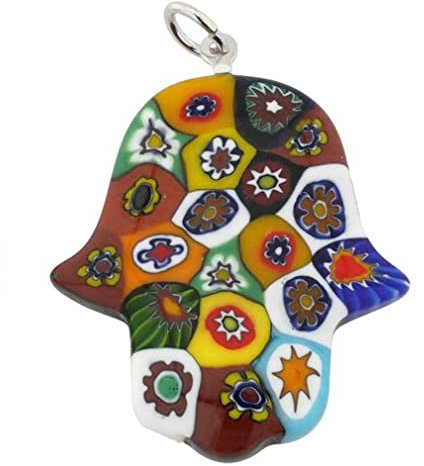Murano Glas Millefiori Hamsa Pendelleuchte - Mehrfarbig