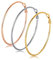 3 Paires De Grandes Créoles, Créoles En Acier Inoxydable, Argent Plaqué Or Rose, Oreilles Sensibles Pour Femmes Et Filles (Ensemble De 3 Couleurs) （8cm）