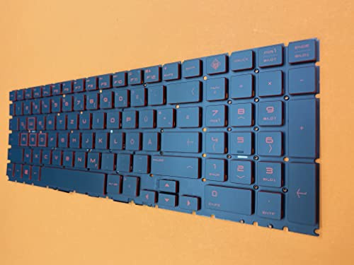 T-ProTek DEUTSCHE-Tastatur Keyboard Beleuchtung kompatibel für HP Omen 15-dc1302ng (6AW64EA)