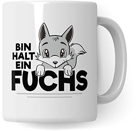 Taza con texto en alemán Bin halt ein Zor, regalo con texto Besserwissen Schlaumeier, zorro, regalo para colegas, amigos, novia, gracioso zorro, taza de oficina (blanco)