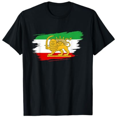 Iran für Damen und Herren iranische Flagge Löwe Perser T-Shirt