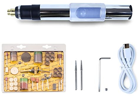 Mini amoladora eléctrica recargable portátil de mano para el hogar, amoladora eléctrica multifuncional de bricolaje, herramienta de pulido de grabado eléctrico ajustable de velocidad de 3 niveles