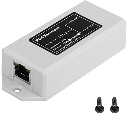 Sinloon Gigabit Poe Extender 100/1000Mbps 30w RJ45 1 a 2 repetidor Poe Mural/inyector/amplificador de red 3 en 1