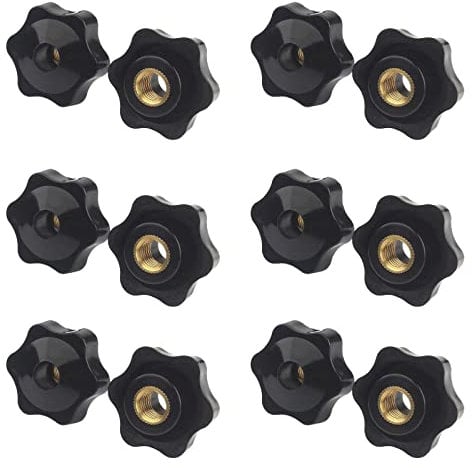 WUDQIJI Sterngriffmutter Stern Muttern 12 Stück M4 × 25 MM Innengewinde Klemmknopf Griffmuttern Rändelmutter Klemmmutter Durch Loch Star Kopf für Maschinen Industrie Elektronischen Geräten(M4)