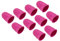 PATIKIL 0.87 10Pack Gummi Fingerspitze Silikon Daumen Fingerkuppen Schutz Abdeckungen Schutzpolster Fingerhut Griffe für Büro Zählen Nähen Rose Rot XL Größe